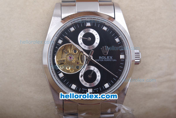 Rolex Datejust Tourbillon Oyster Perpetual Automatic with Black Dial and White Marking - Click Image to Close